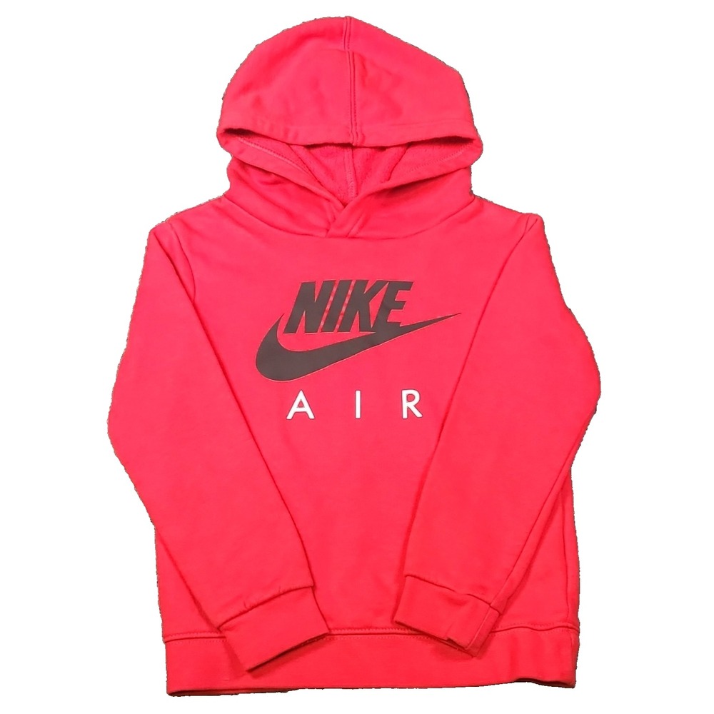 Nike Air Toddler Boys Pullover Hoodie Red Black Size 4T Fleece Sweatshirt